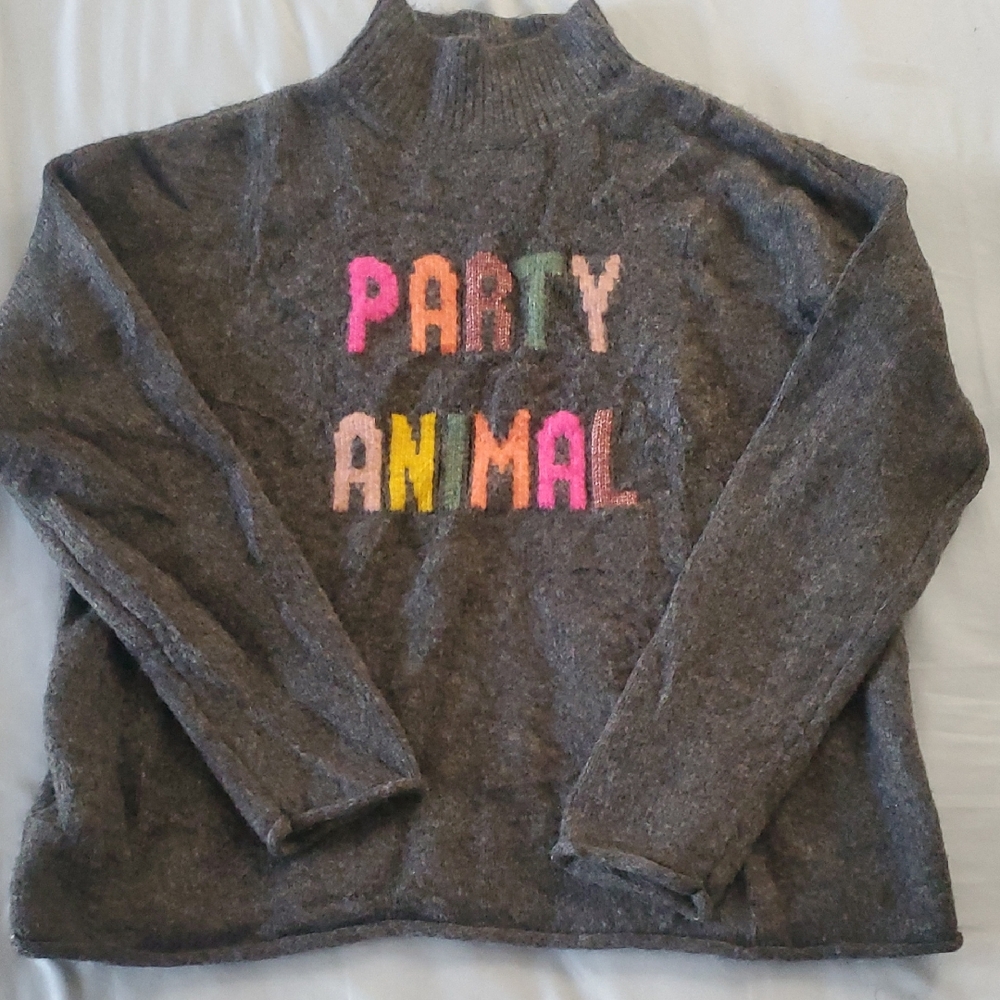 Loft Lou & Grey Multicolor 'Party Animal' Turtleneck Sweater, Womens Size Medium